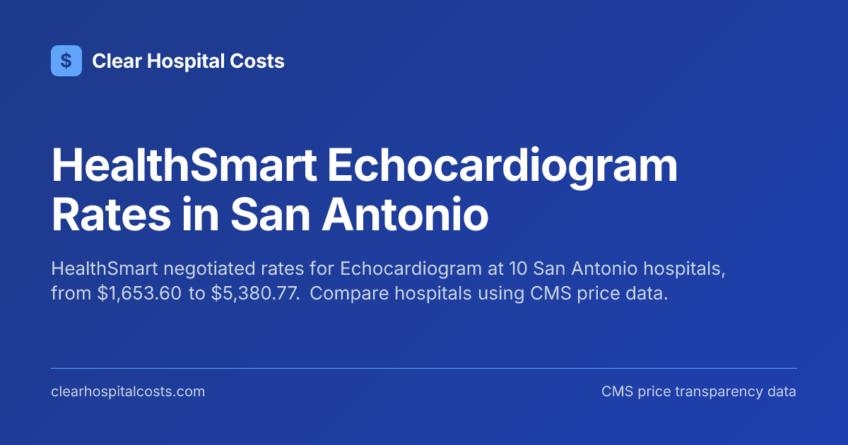 HealthSmart Echocardiogram Rates in San Antonio | Clear Hospital Costs