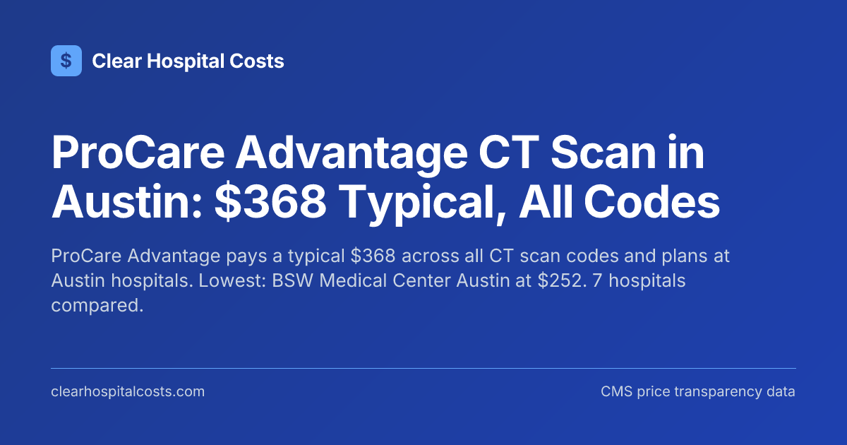 ProCare Advantage CT Scan Rates in Austin | Clear Hospital Costs