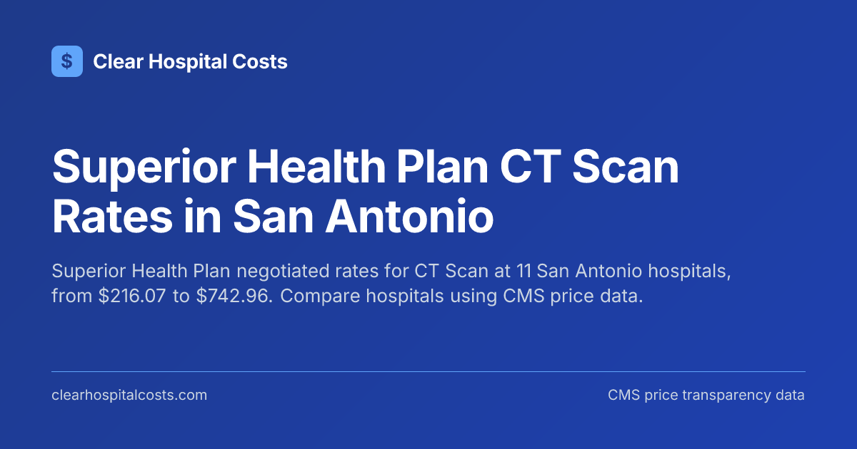 Superior Health Plan CT Scan Rates in San Antonio | Clear Hospital Costs